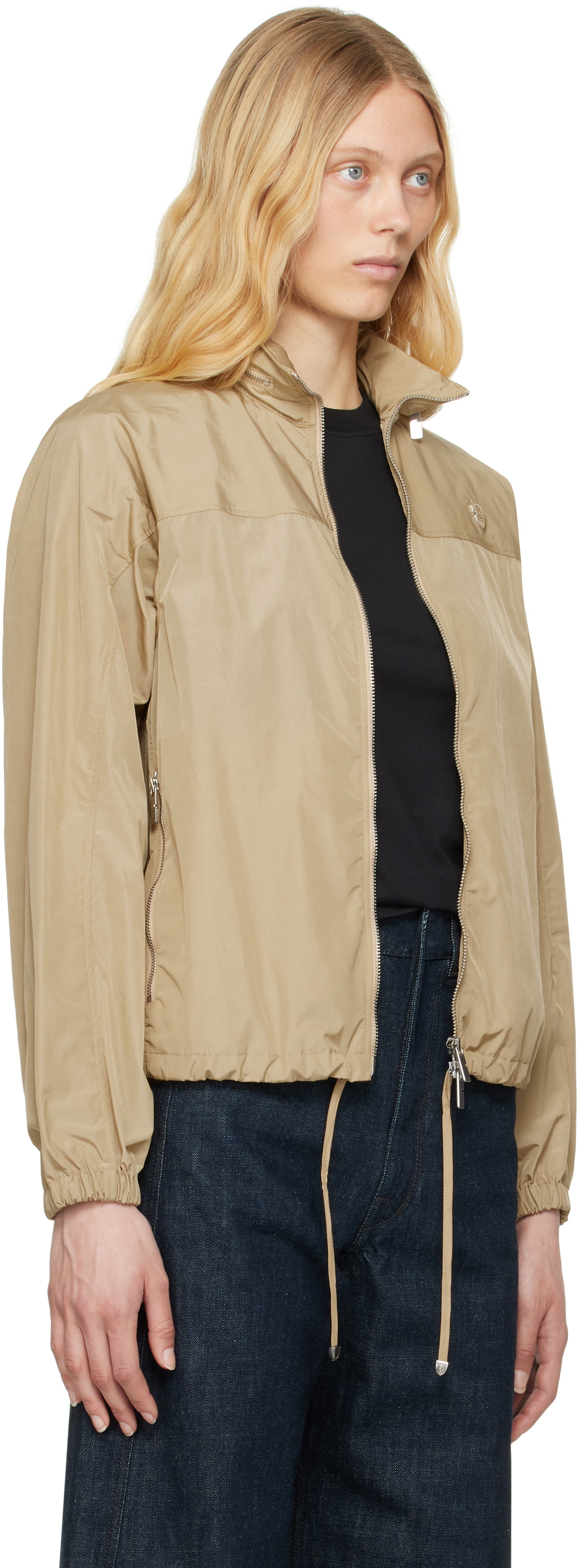 【関税&送料込】Burberry Beige Cotton Jacket Burberry Beige Nylon Cotton Jacket Burberry