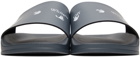 Off-White Grey Logo Slider Pool Slides