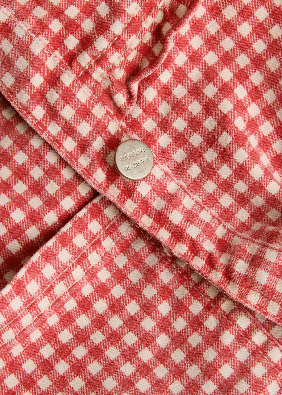 Damson Madder Mari Gingham Stretch-denim Gilet Red