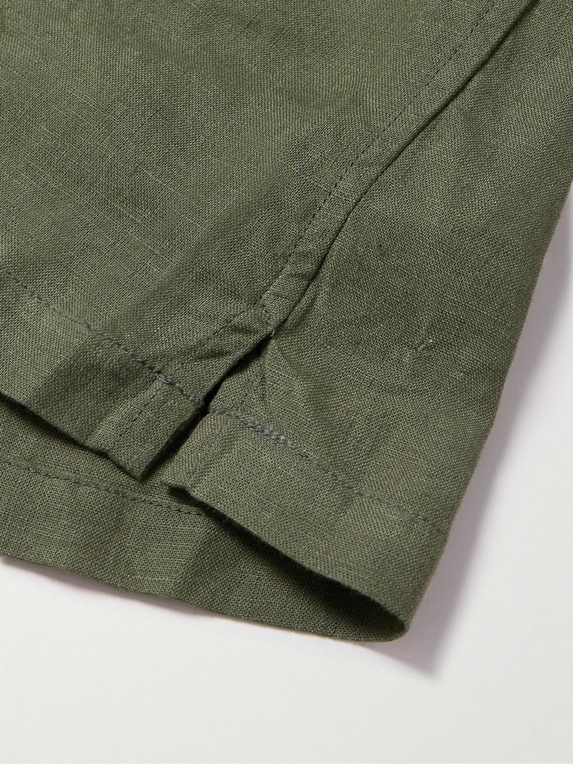 Kingsman - Drake's Convertible-Collar Linen Shirt - Green
