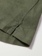 Kingsman - Drake's Convertible-Collar Linen Shirt - Green