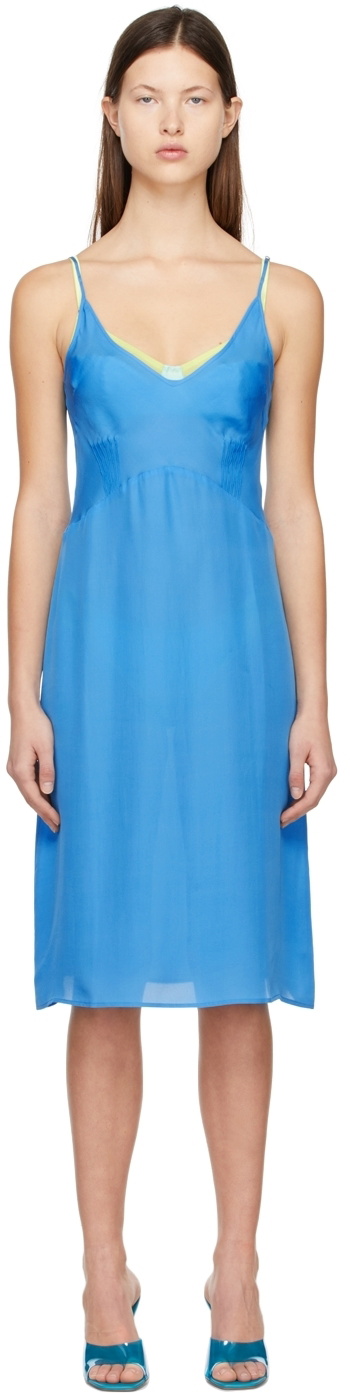 Araks Blue Cadel Slip Mid Length Dress