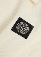 Stone Island Piqué Cotton Polo Shirt Ivory