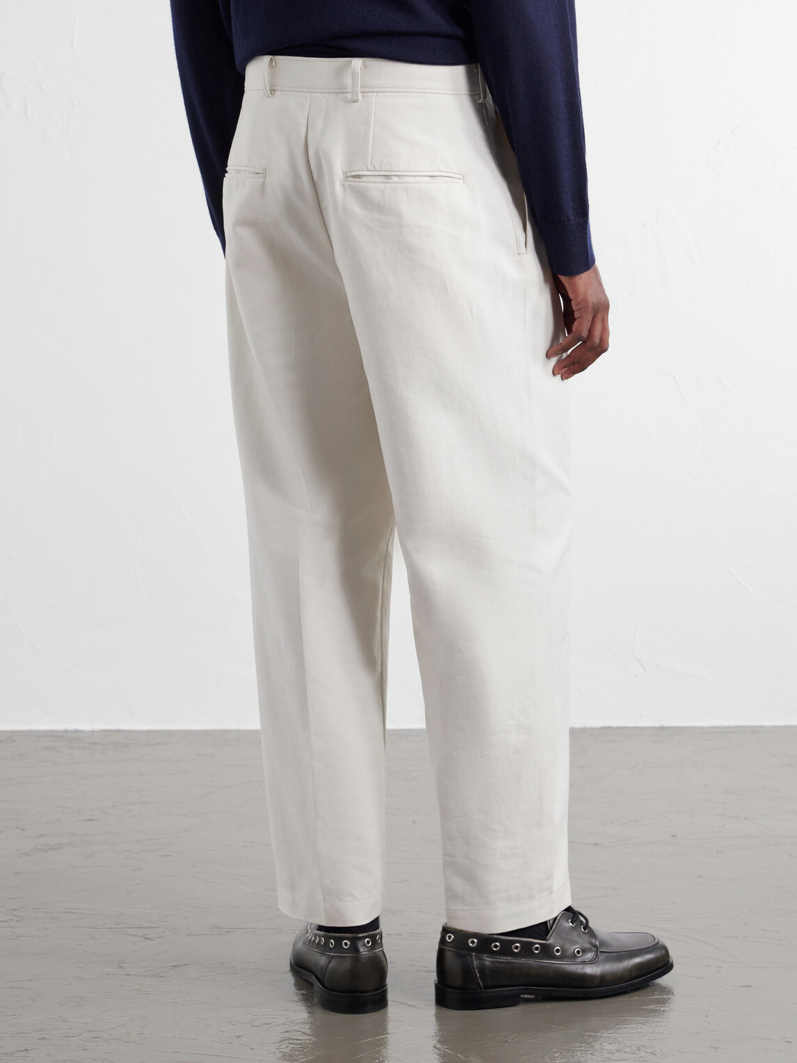 ATON - Pleated Tapered Cotton Trousers - Neutrals