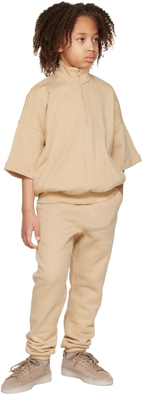 Essentials Kids Beige Half-Zip Sweatshirt
