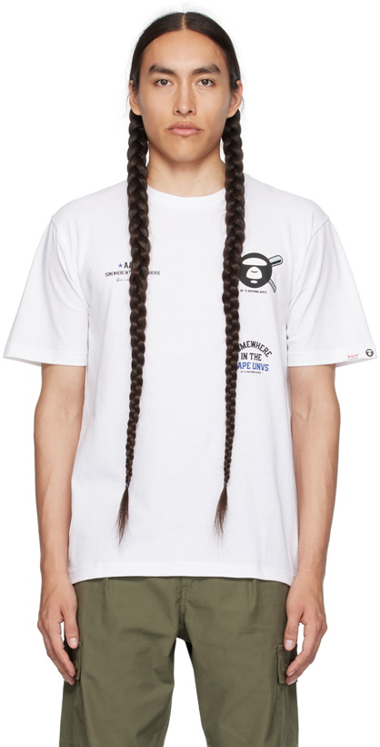 Photo: AAPE by A Bathing Ape White Graphic T-Shirt