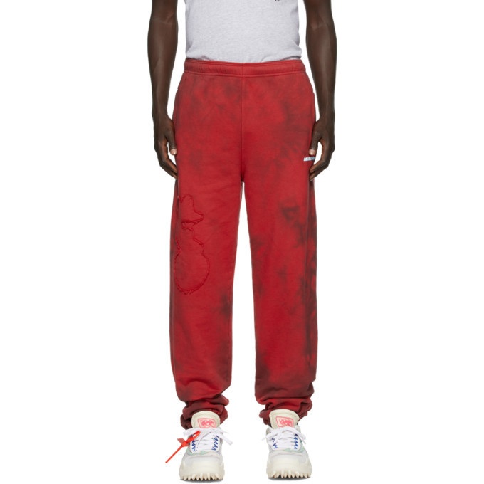 Photo: Off-White Red Tie-Dye Lounge Pants