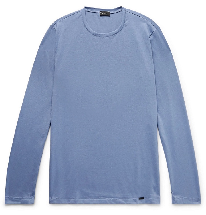 Photo: Hanro - Night & Day Cotton-Jersey T-Shirt - Blue