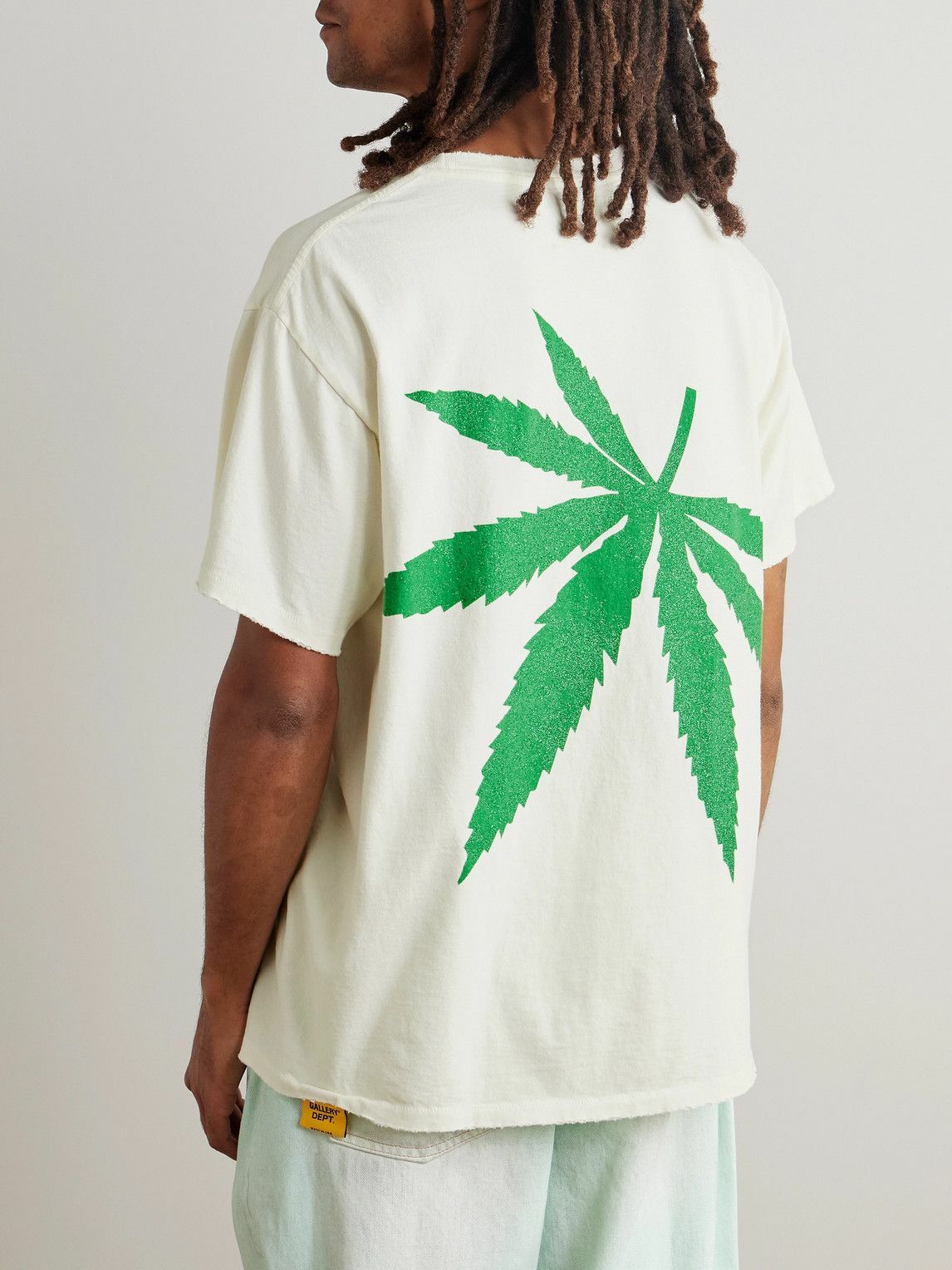 Gallery Dept. - Weed Glittered Cotton-Jersey T-Shirt - Green