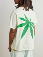 Gallery Dept. - Weed Glittered Cotton-Jersey T-Shirt - Green