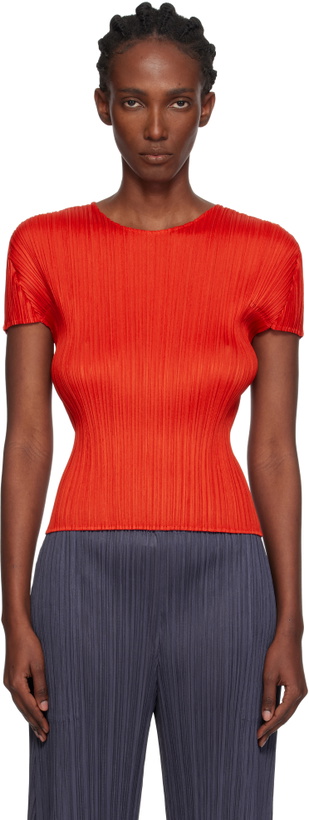 Photo: PLEATS PLEASE ISSEY MIYAKE Red Monthly Colors July T-shirt