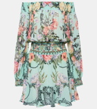 Camilla Floral off-shoulder silk minidress