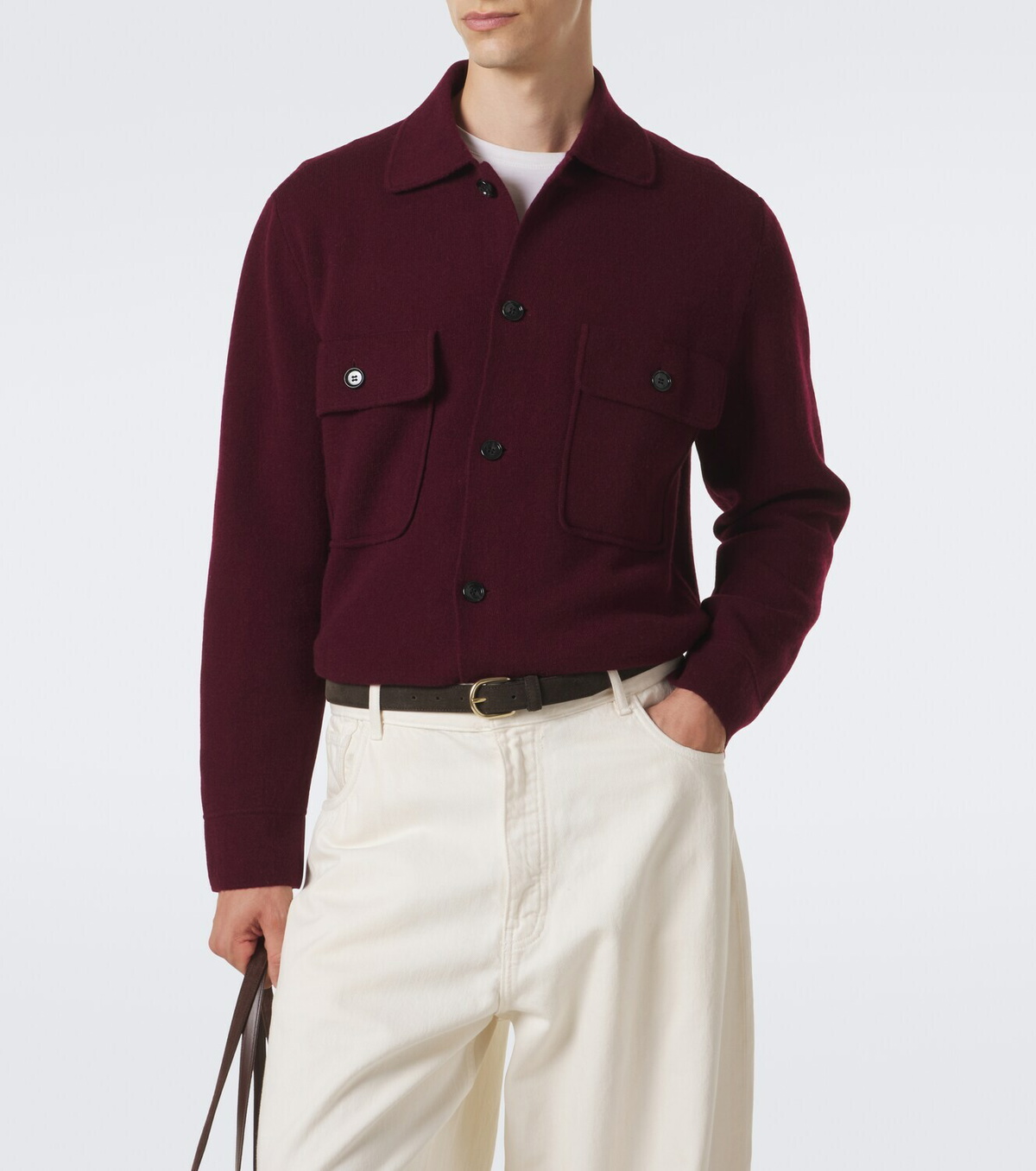 Allude Knitted wool and cashmere cardigan