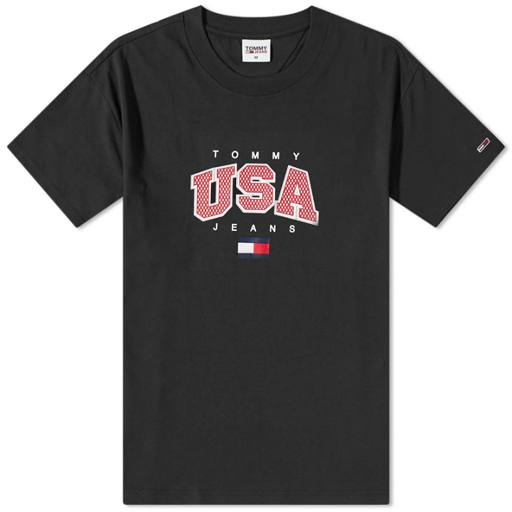 Photo: Tommy Jeans Men's Classic Modern Sports USA T-Shirt in Black