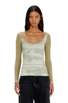 Diesel Slim fit top with digital print - Tops Womens in Multicolor