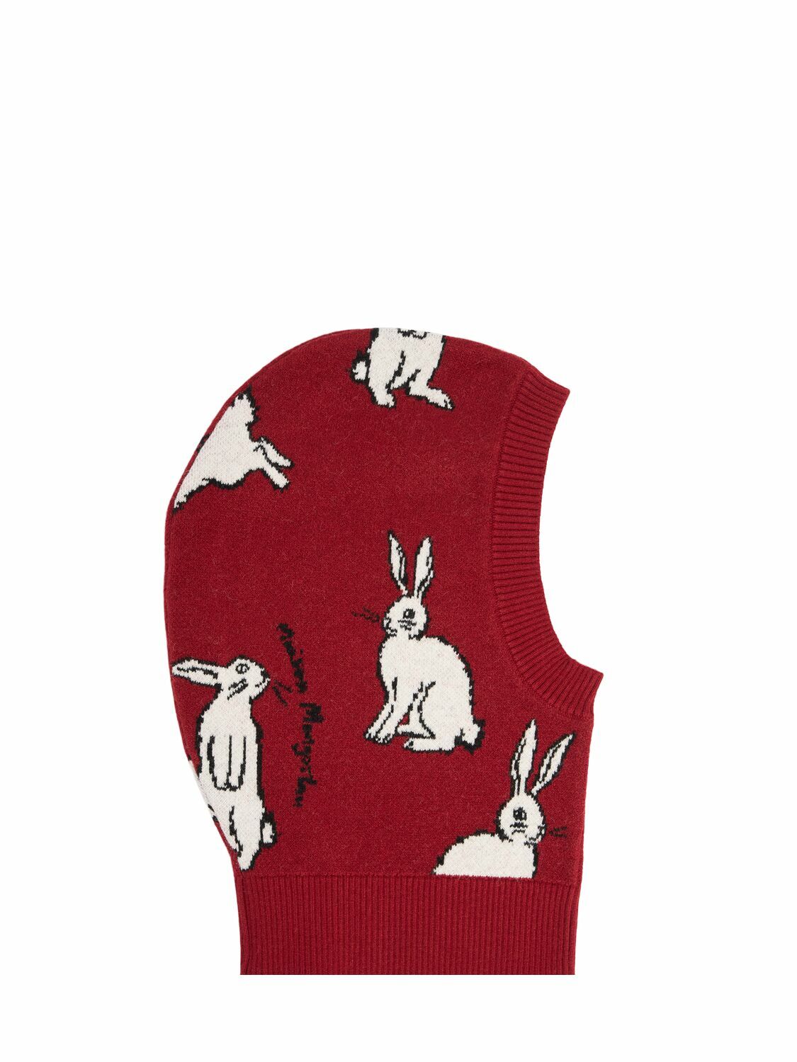 MAISON MANGOSTAN Rabbit Print Viscose Bland Balaclava