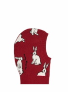 MAISON MANGOSTAN Rabbit Print Viscose Bland Balaclava