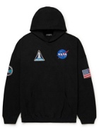 Balenciaga - NASA Appliquéd Logo-Print Cotton-Jersey Hoodie - Black