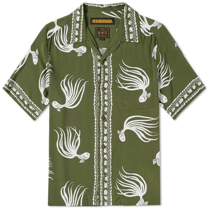 Photo: Neighborhood Short Sleeve Otha Fish Aloha Shirt Green