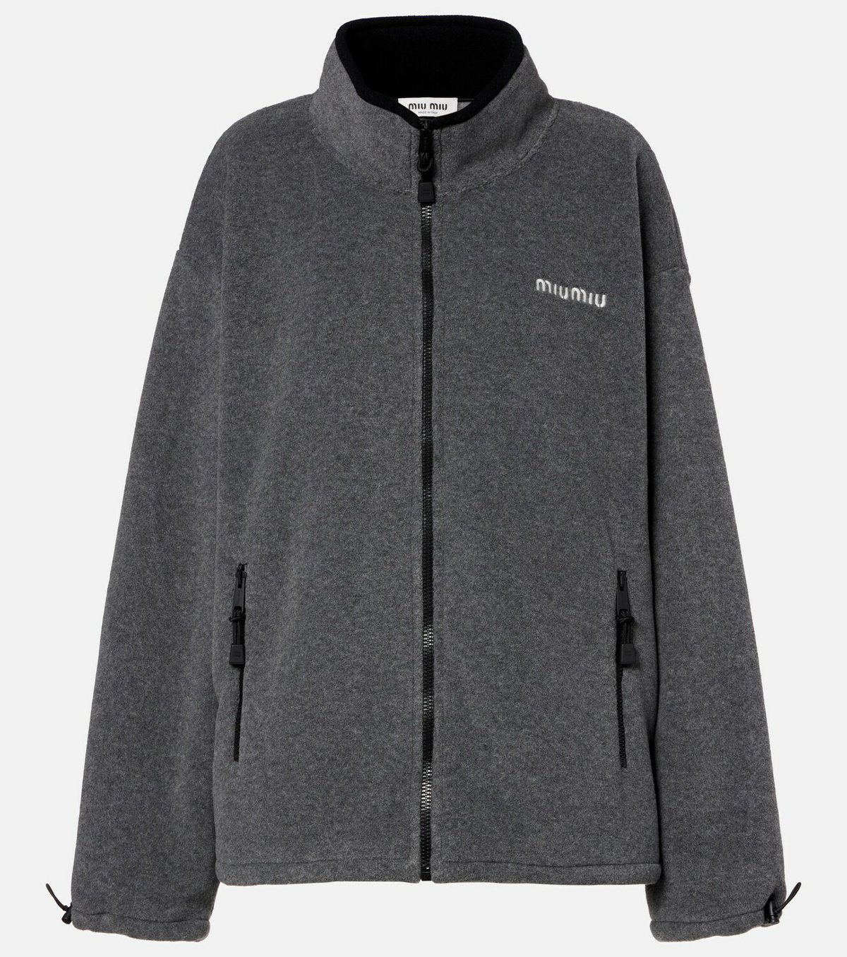 Miu Miu Logo oversized fleece sweatshirt
