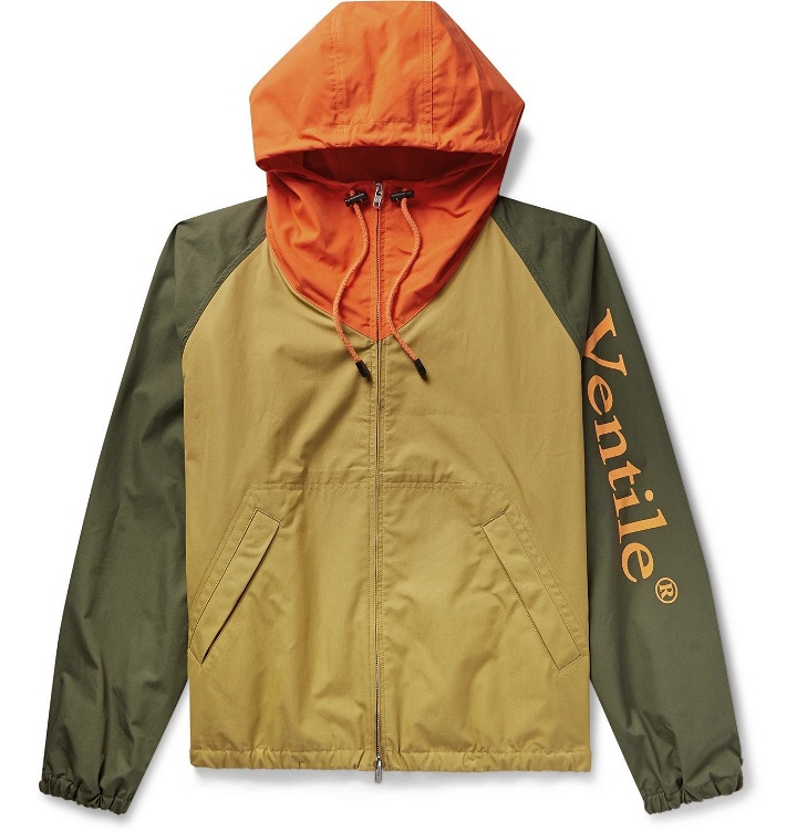 Photo: 4SDesigns - Colour-Block Ventile Cotton Hooded Jacket - Multi