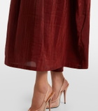 Saint Laurent Gathered taffeta midi dress