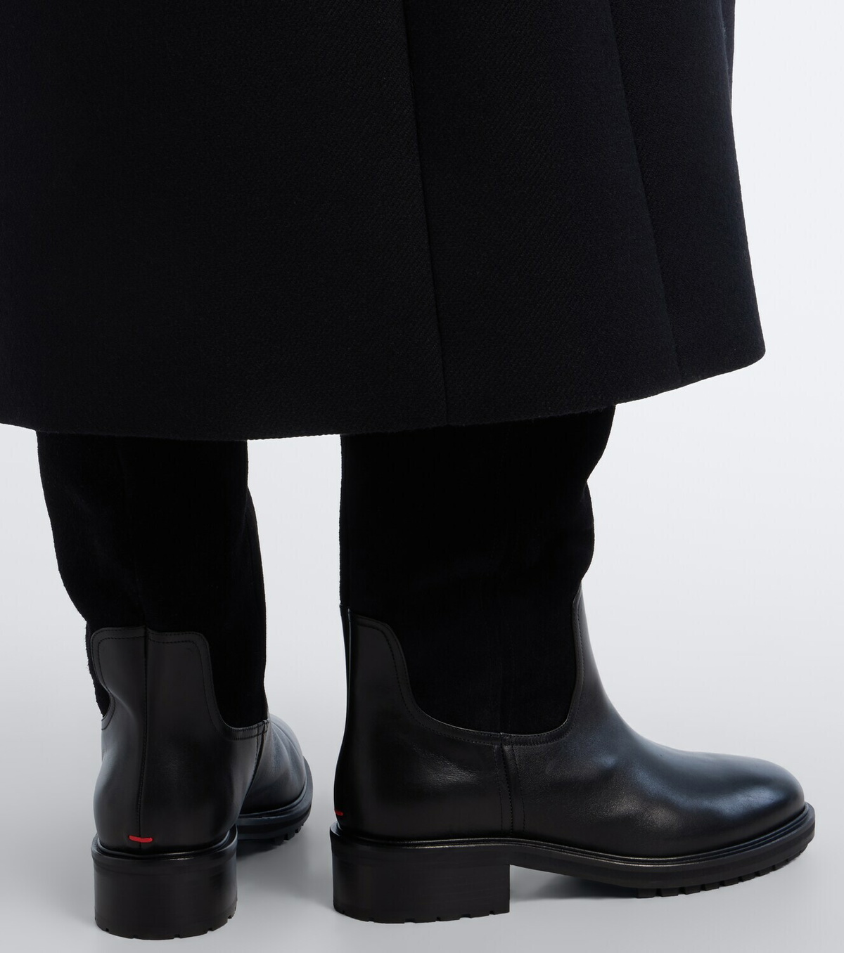 Aeyde Theo leather and suede knee-high boots