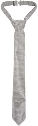KARA White Crystal Mesh Tie