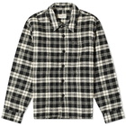 Officine Generale Men's Officine Générale Harring Padded Check Overshirt in Black/Ecru