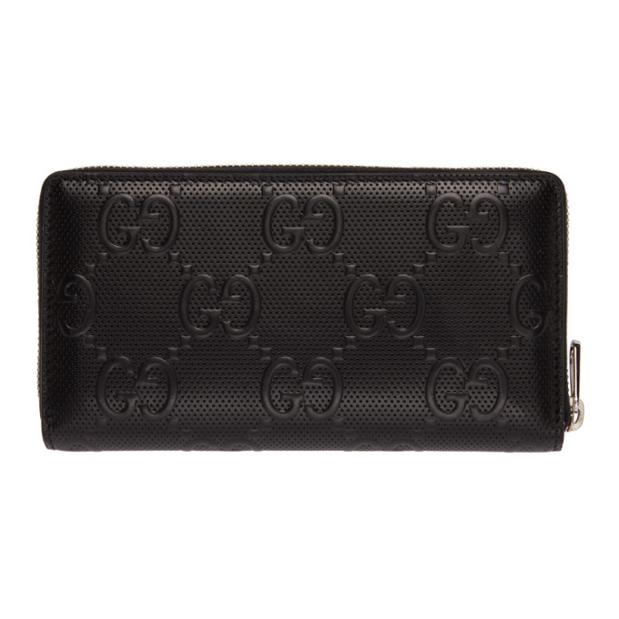 Photo: Gucci Black GG Embossed 20 Tennis Wallet