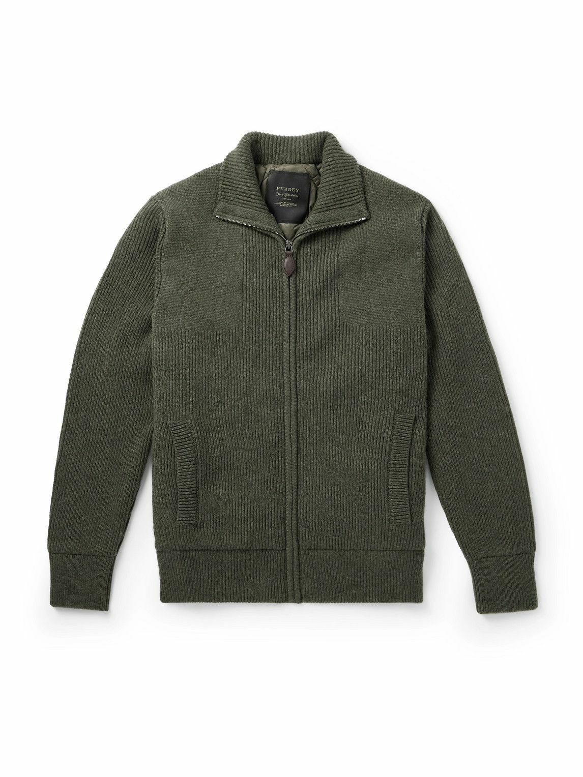 Purdey - Orkney Ribbed-Knit Wool Zip-Up Cardigan - Green