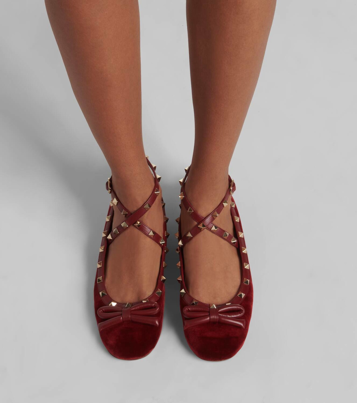 Valentino Garavani Rockstud velvet ballet flats Valentino Garavani