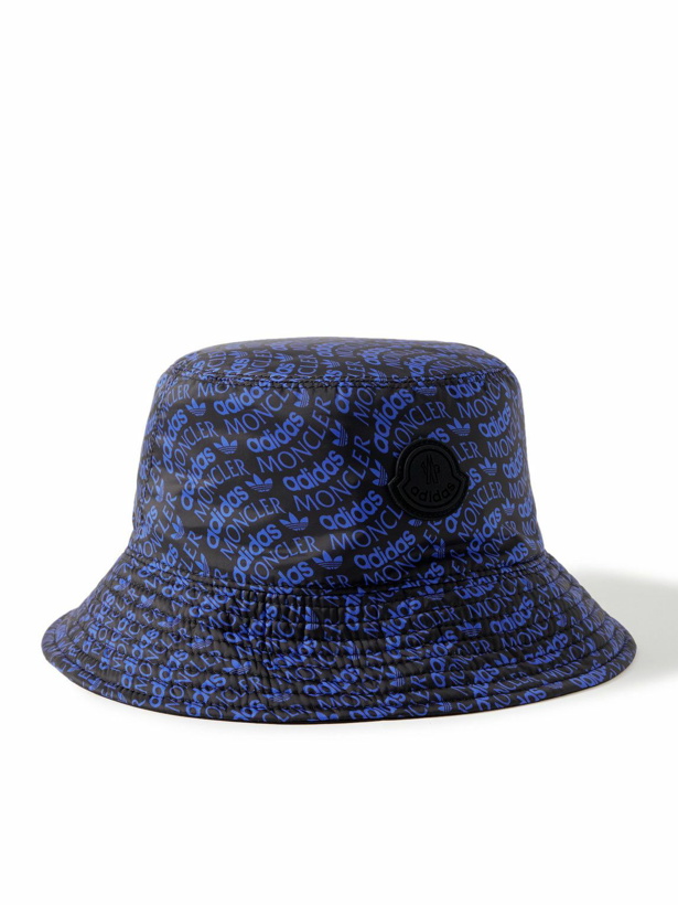 Photo: Moncler Genius - adidas Originals Logo-Print Appliquéd Shell Bucket Hat - Blue