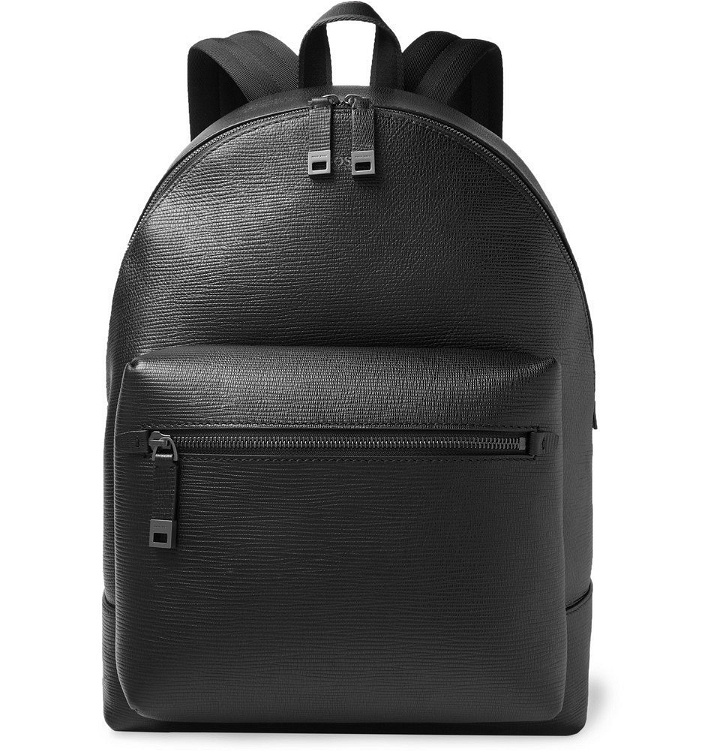 Photo: Hugo Boss - Cross-Grain Leather Backpack - Men - Black