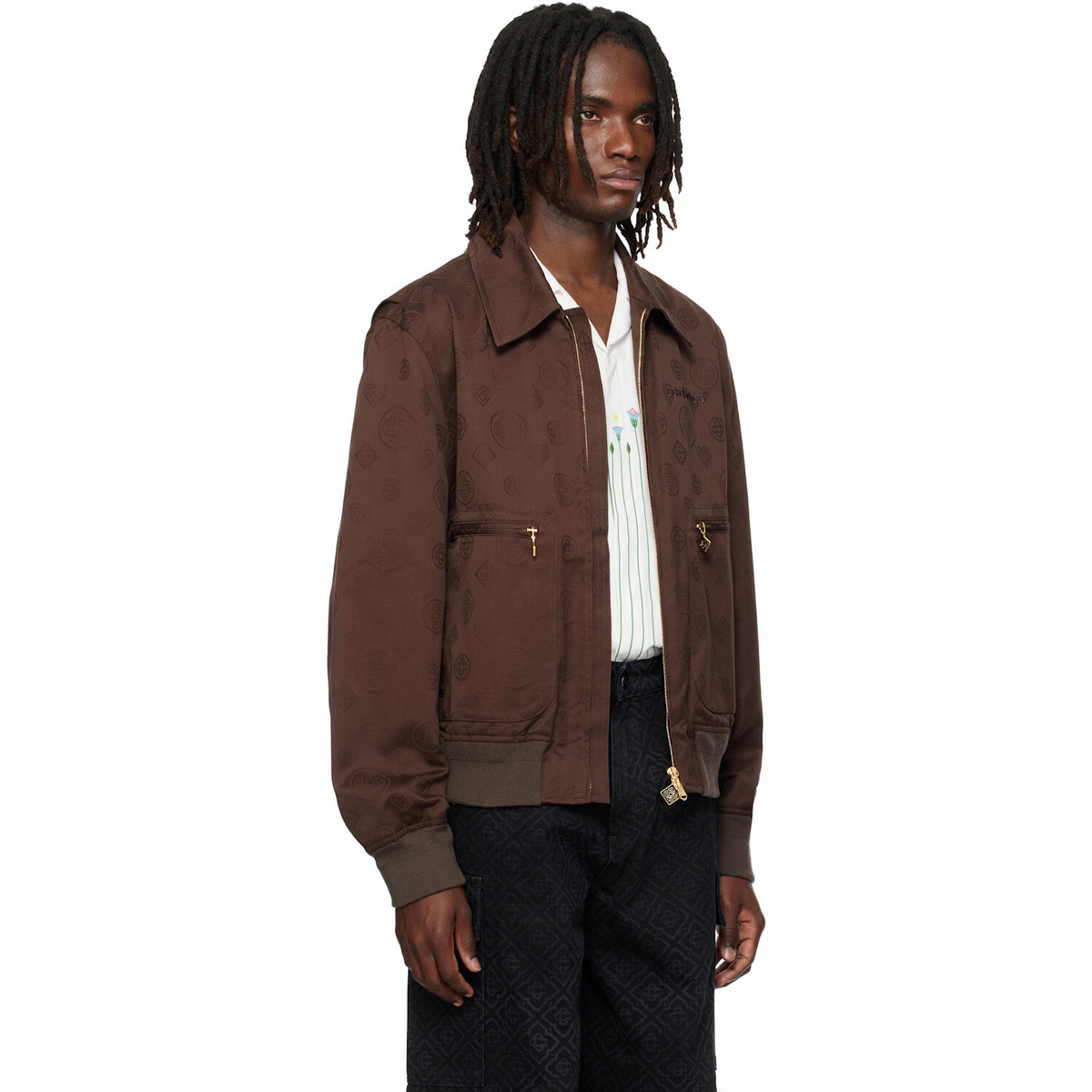 Casablanca Brown Monogram Cotton Blouson Jacket