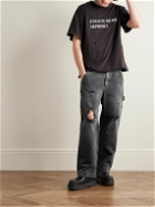 Enfants Riches Déprimés - Straight-Leg Distressed Canvas Trousers - Black