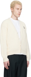 Maison Kitsuné Off-White Fox Head Cotton Ribbed Cardigan