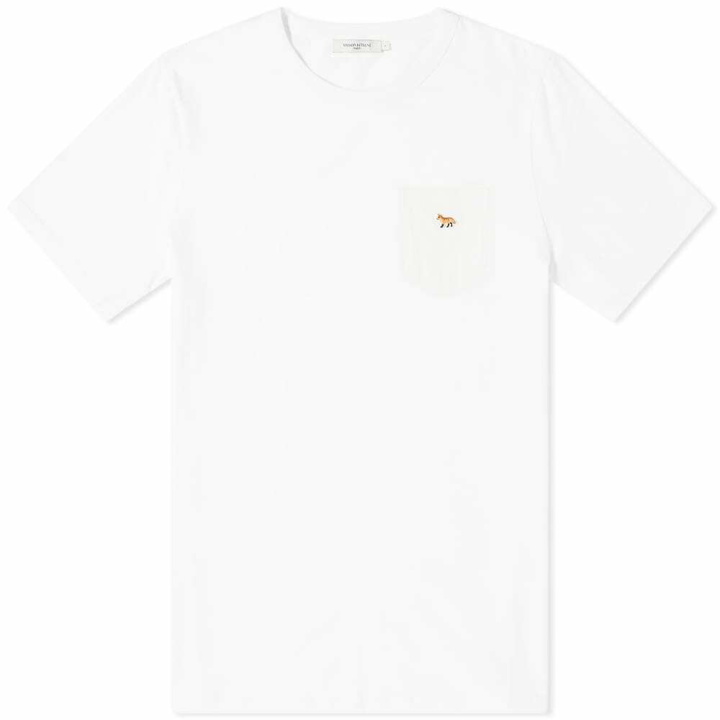 Photo: Maison Kitsuné Men's Profile Fox Patch Pocket T-Shirt in White