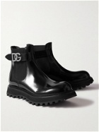 Dolce & Gabbana - Logo-Embellished Glossed-Leather Chelsea Boots - Black