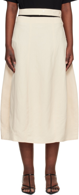 Photo: Studio Nicholson Beige Orcha Midi Skirt