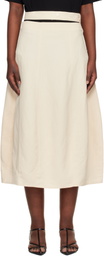 Studio Nicholson Beige Orcha Midi Skirt