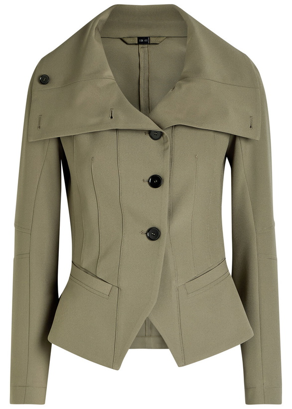 Photo: High Scrunch Panelled Crepe Jacket Green