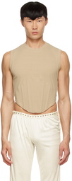 Dion Lee Beige Fin Tank Top