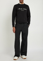 Moncler Logo-embroidered Cotton-blend Sweatshirt Black