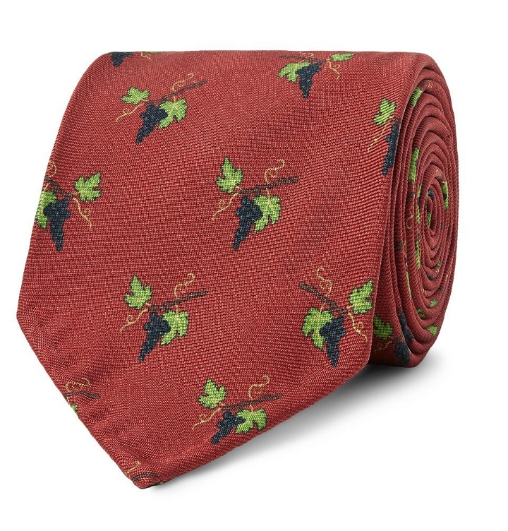 Photo: Rubinacci - 8cm Printed Silk-Faille Tie - Men - Red