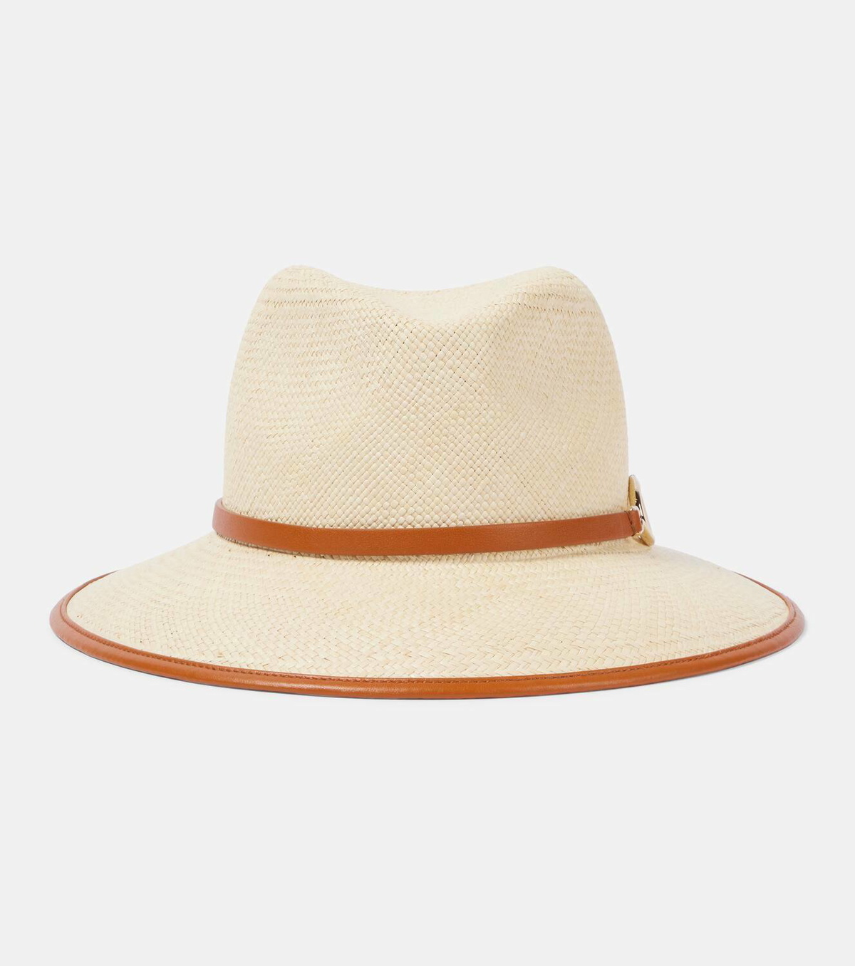 Valentino Tan Straw Hat with Brown Interior Valentino The Bold Edition VLogo straw fedora Valentino main image 3