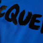 Alexander McQueen Men's Grafitti Logo T-Shirt in Royal Blue/Mix