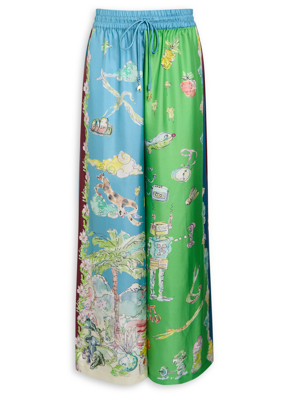 【Alemais】 La Musicaプリントシルク palazzoパンツ Alémais La Musica printed silk palazzo pants ALÉMAIS