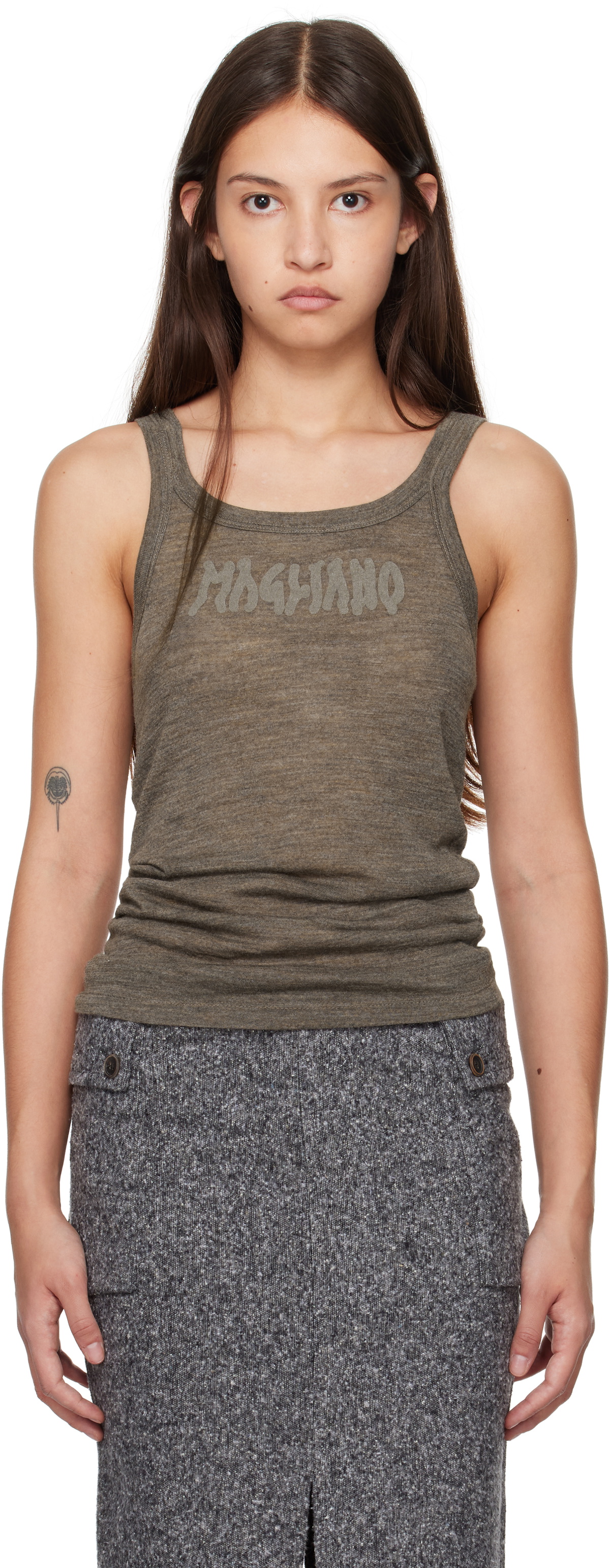 Magliano Brown Logo Tank Top Magliano