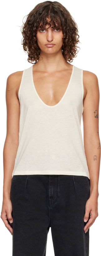 Photo: Loulou de Saison Off-White Albia LDS Jersey Tank Top